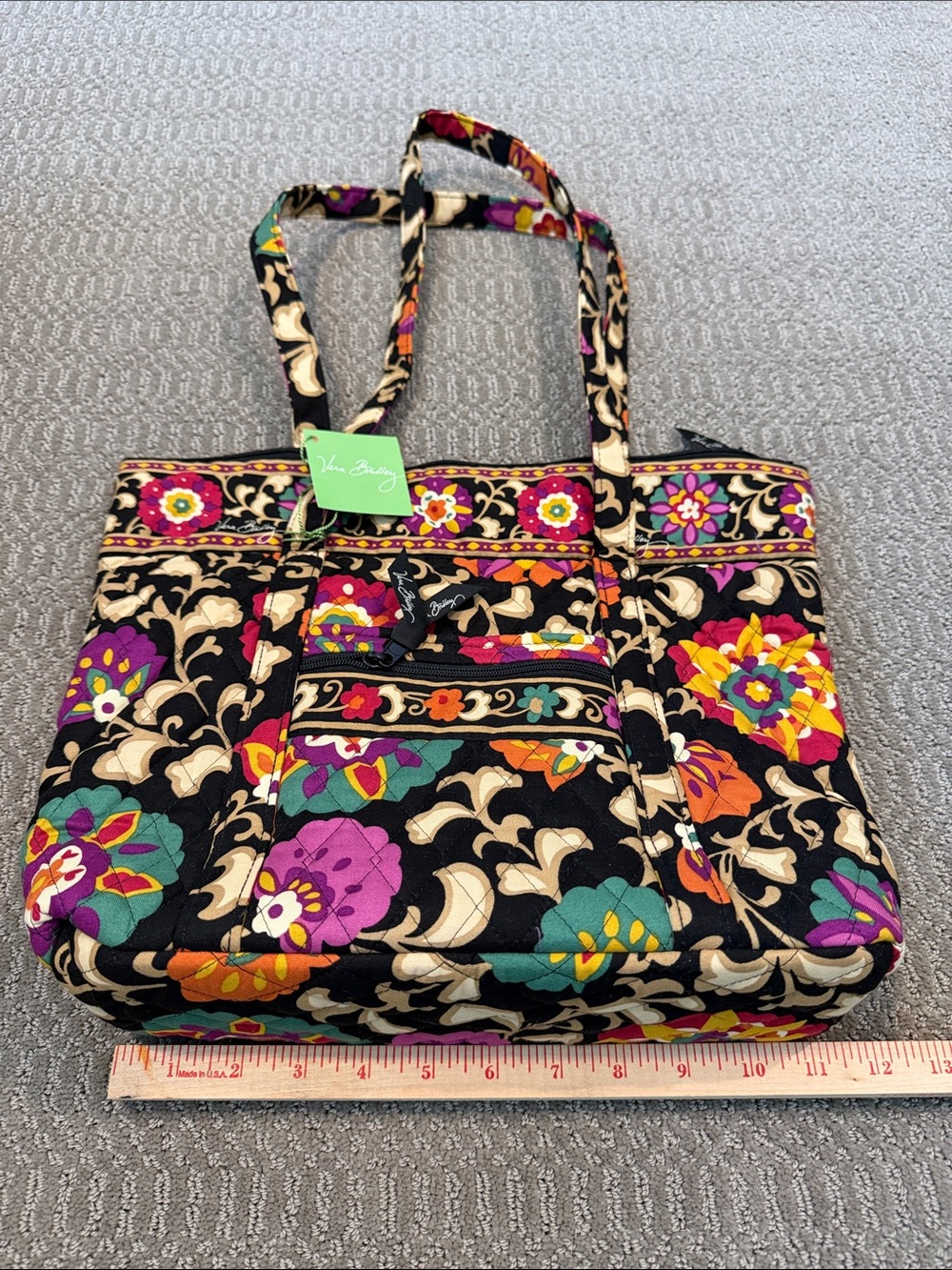 Rare Retired Vera Bradley “SUZANI” Multi Floral Quilted Shoulder Tote